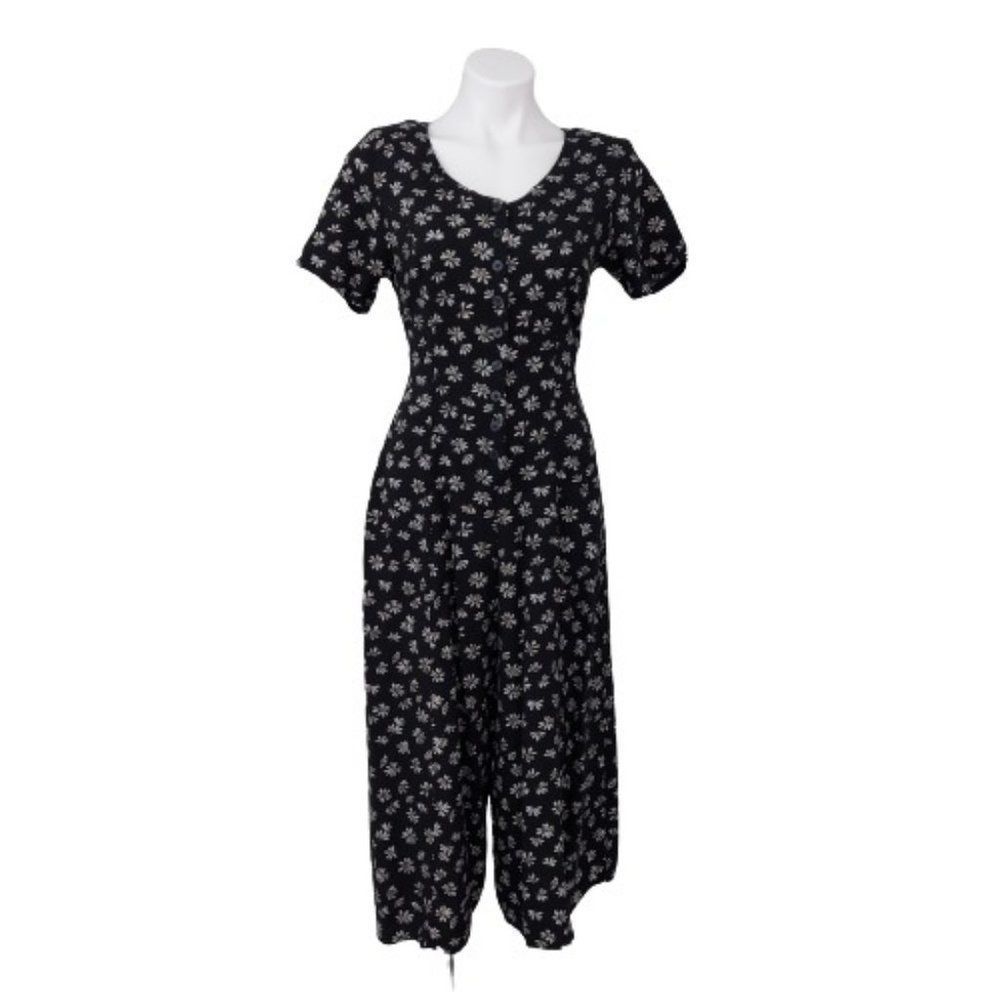 1990s Y2K Pellini Wide Leg Florial Daisy Jumpsuit